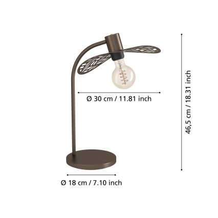 Eglo - Bordslampa 1xE27/60W/230V bronsfärgad