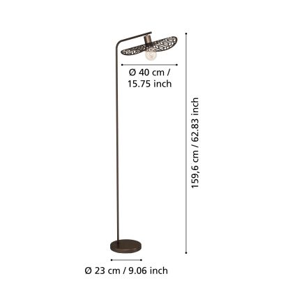Eglo - Golvlampa 1xE27/60W/230V bronsfärgad