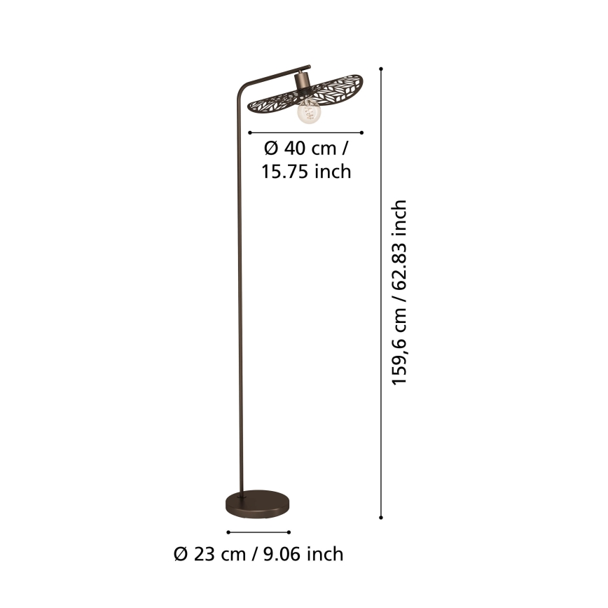 Eglo - Golvlampa 1xE27/60W/230V bronsfärgad