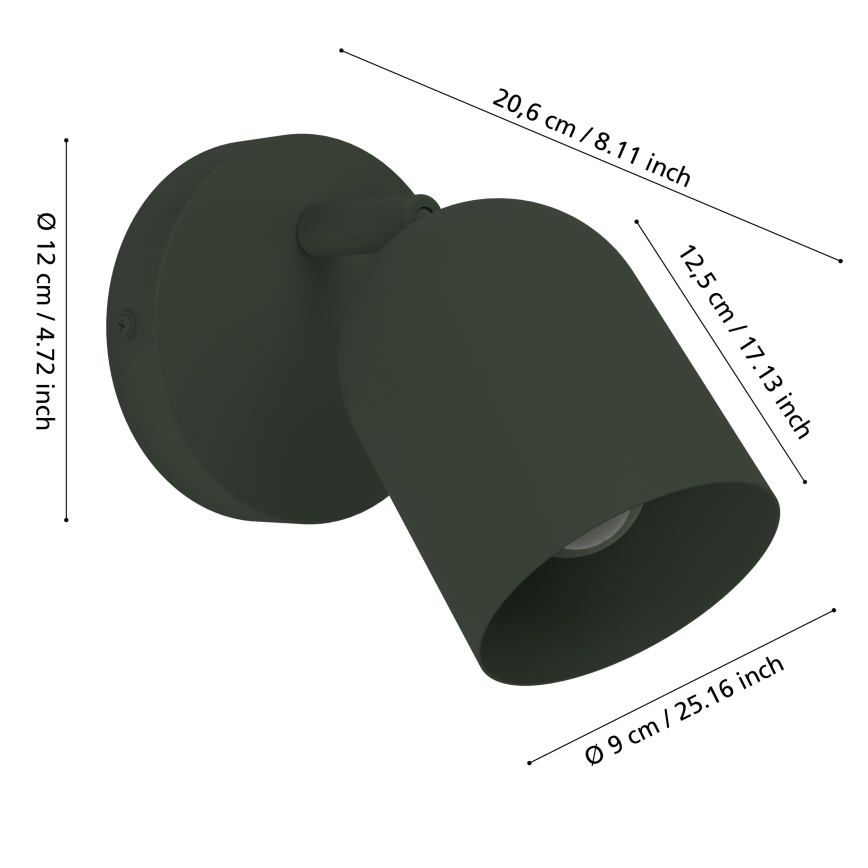 Eglo - Väggspotlight 1xE14/40W/230V, grön