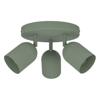 Eglo - Spotlampa 3xE14/40W/230V Ø 25 cm grön