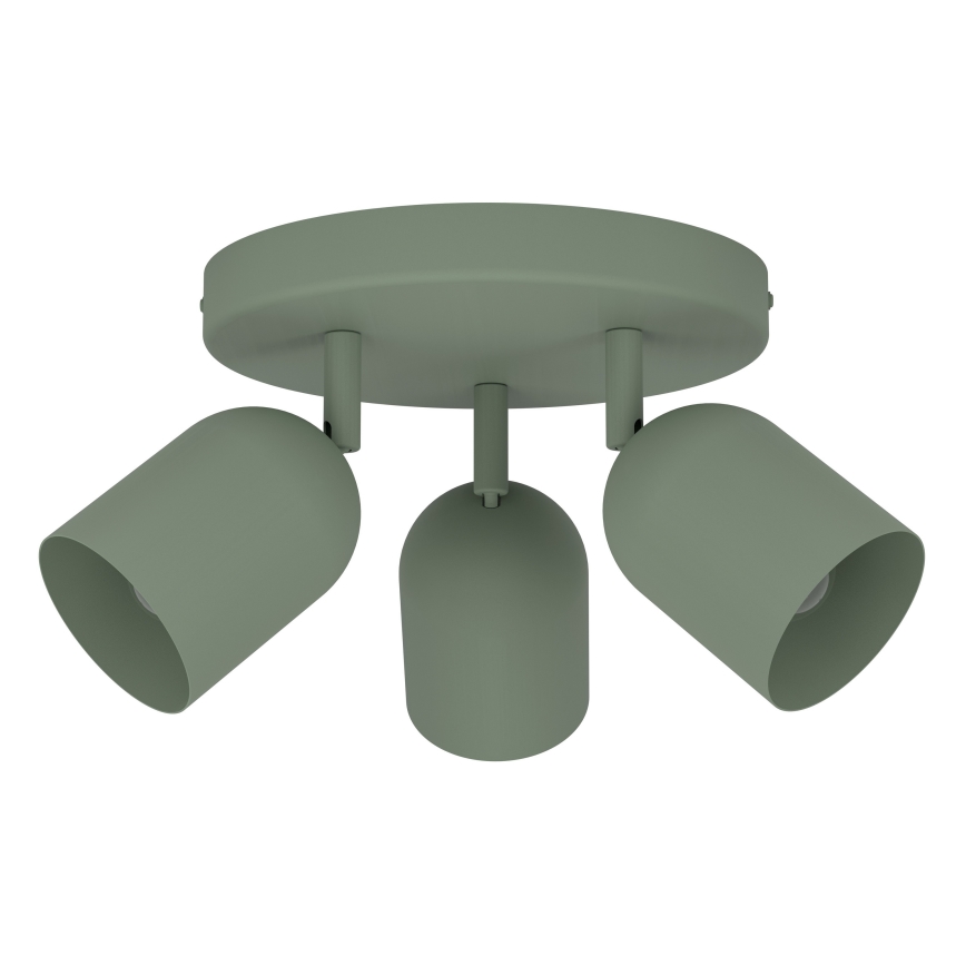 Eglo - Spotlampa 3xE14/40W/230V Ø 25 cm grön