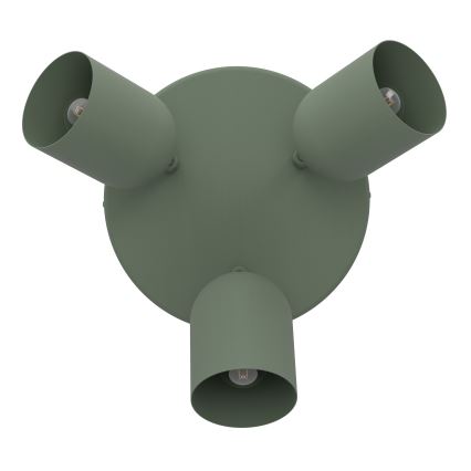 Eglo - Spotlampa 3xE14/40W/230V Ø 25 cm grön