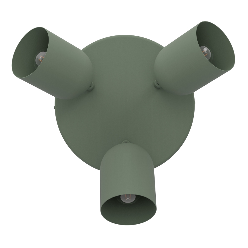 Eglo - Spotlampa 3xE14/40W/230V Ø 25 cm grön