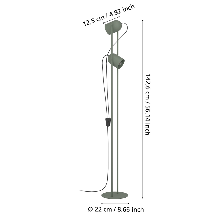 Eglo - Golvlampa 2xE14/8W/230V grön