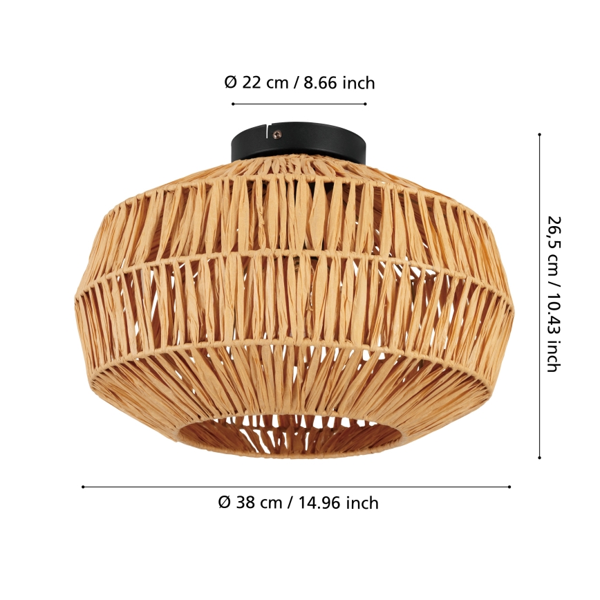 Eglo - Taklampa 1xE27/40W/230V Ø 38 cm brun