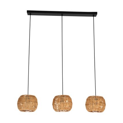 Eglo - Taklampa på kabel 3xE27/40W/230V brun