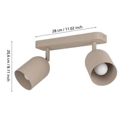 Eglo - Spotlampa 2xE14/40W/230V beige
