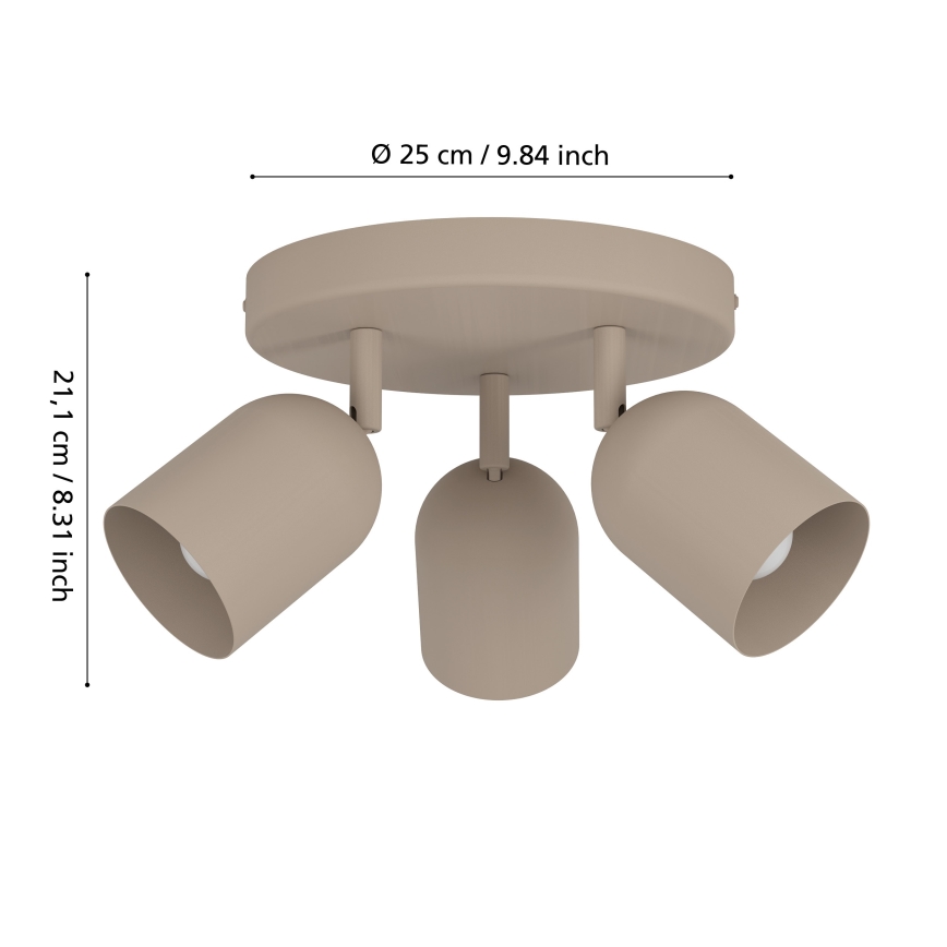 Eglo - Takspot 3xE14/40W/230V Ø25 cm beige