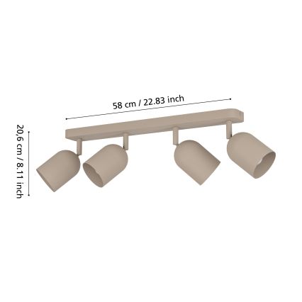 Eglo - Spottarmatur 4xE14/40W/230V beige