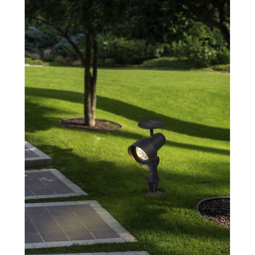 Eglo - Set om 3 LED-solcellslampor med sensor LED/200 mAh IP44 svart