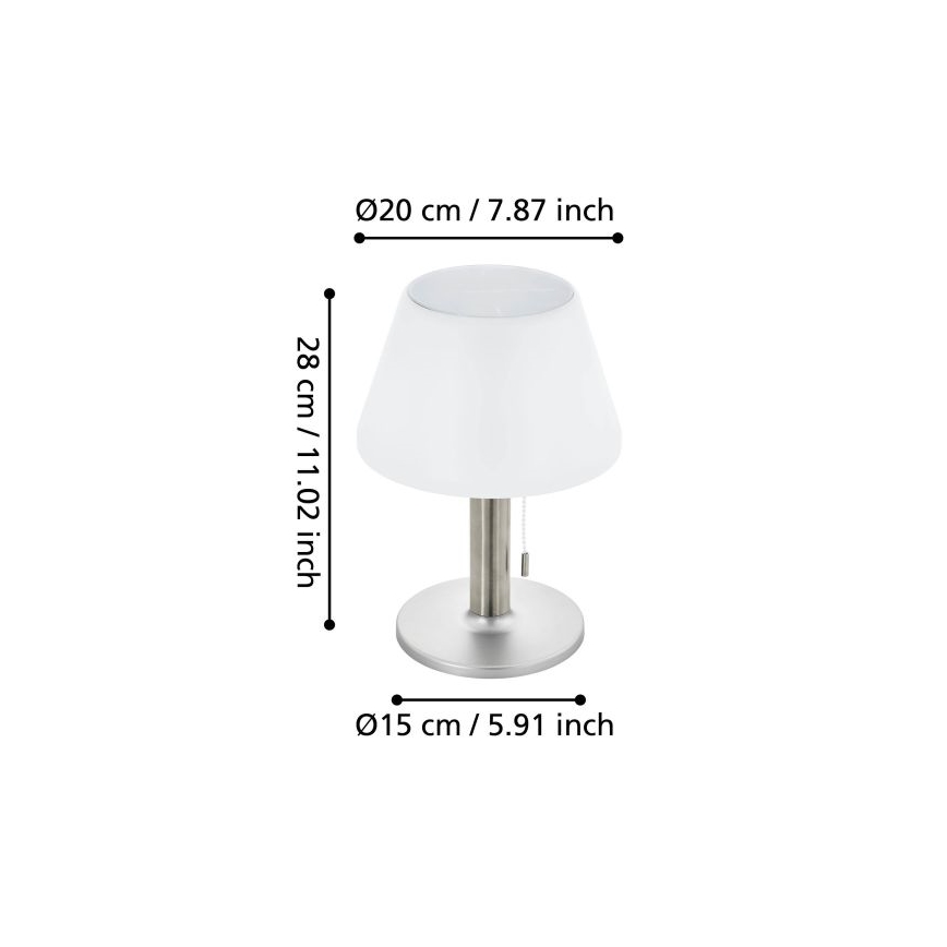 Eglo 48749 - Dimbar LED-solcellslampa LED/2W/3,7V 2000 mAh IP44