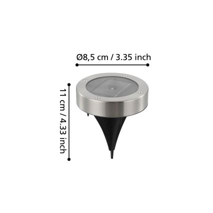 Eglo 48777 - LED solarlampa med sensor LED/0,07W/1,2V 200 mAh matt krom