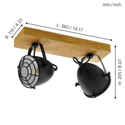 Eglo 49077 - Spotlight GATEBECK 2xE14/40W/230V