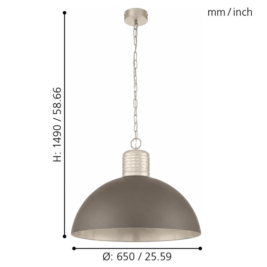 Eglo 49107 - Ljuskrona med kedja COLDRIDGE 1xE27/60W/230V