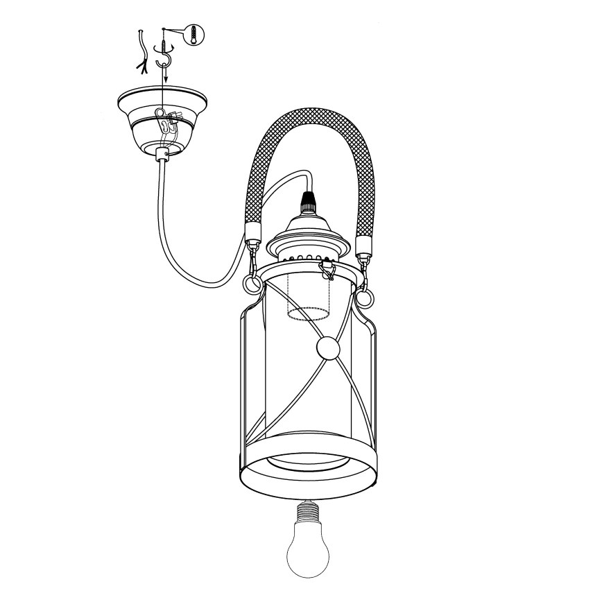 Eglo 49213 - Ljuskrona BRADFORD 1xE27/60W/230V