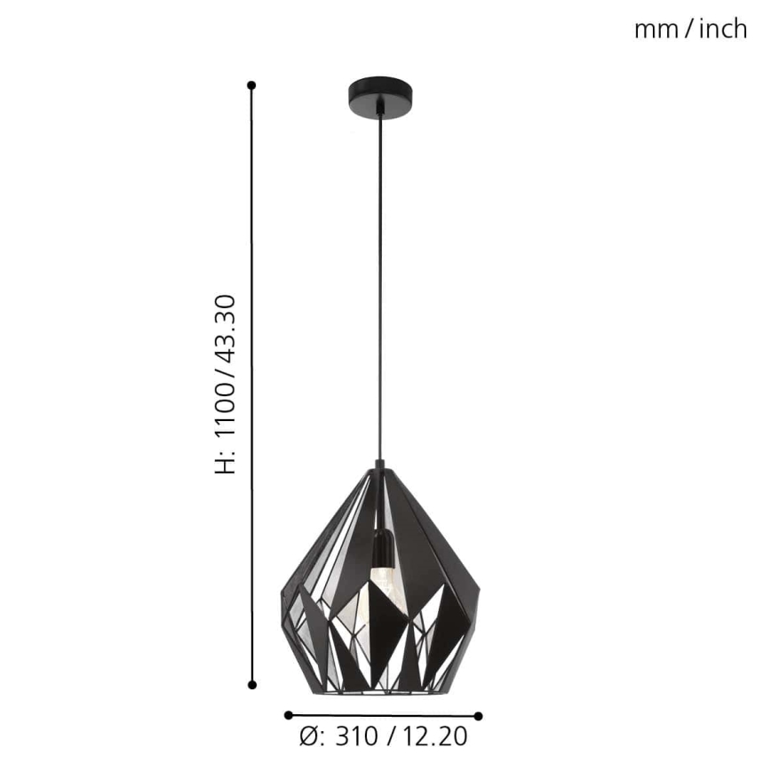 Eglo 49255 - Ljuskrona CARLTON 1 1xE27/60W/230V