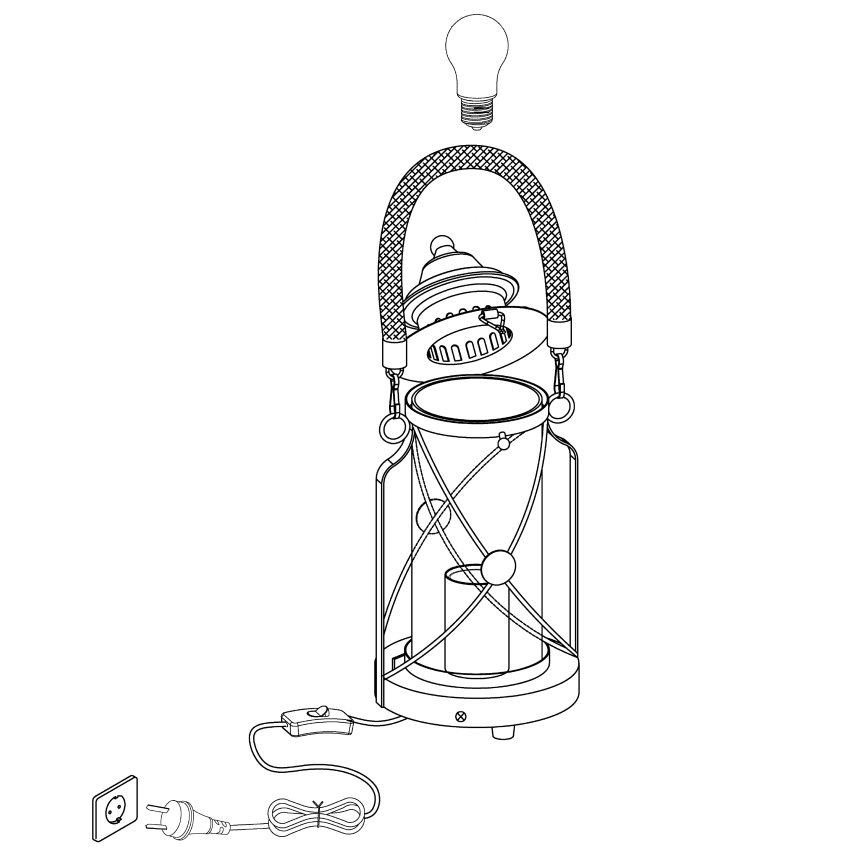 Eglo 49283 - Bordslampa BRADFORD 1xE27/60W/230V