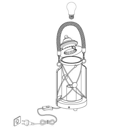 Eglo 49284 - Bordslampa BRADFORD 1xE27/60W/230V