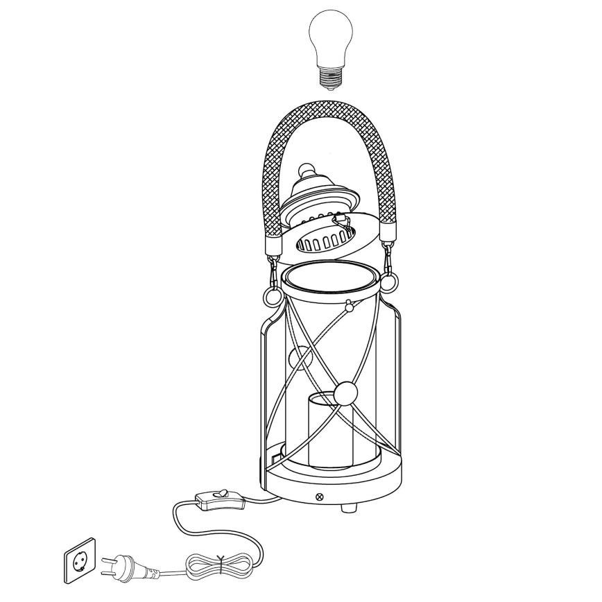 Eglo 49284 - Bordslampa BRADFORD 1xE27/60W/230V