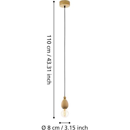 Eglo 49376 - Taklampa AVOLTRI 1xE27/60W/230V