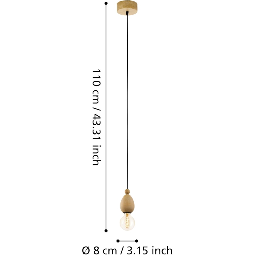 Eglo 49376 - Taklampa AVOLTRI 1xE27/60W/230V