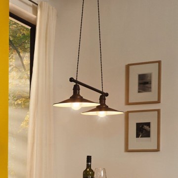 Eglo 49457 - Pendel på kabel STOCKBURY 2xE27/60W/230V