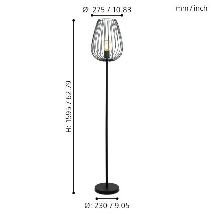 Eglo - Golvlampa 1xE27/60W/230V