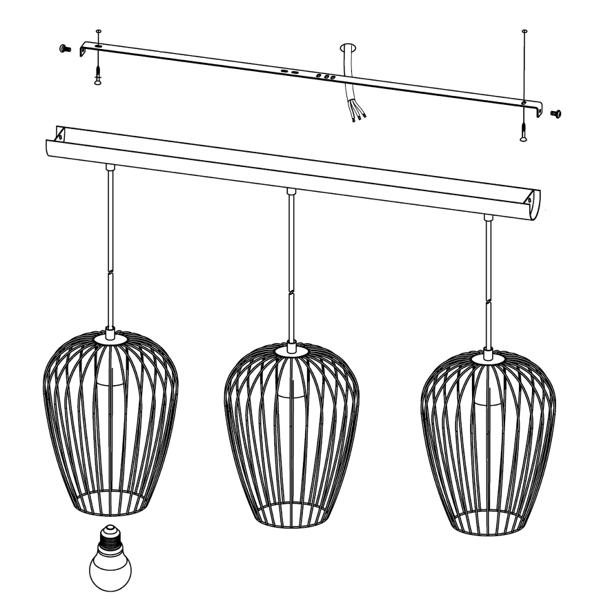 Eglo - Taklampa 3xE27/60W/230V