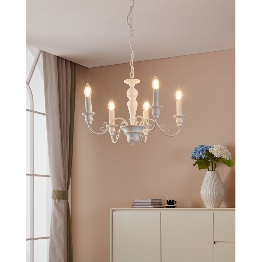Eglo 49851 - Ljuskrona CAPOSILE 5xE14/40W/230V