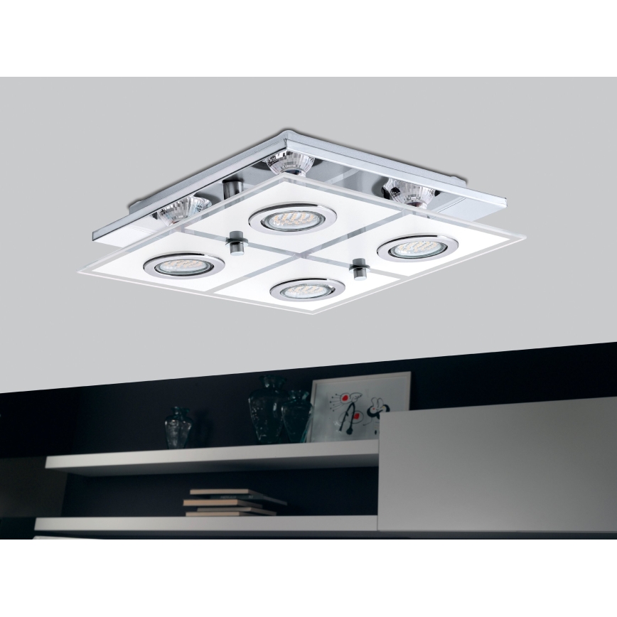 Eglo 54451 - LED-taklampa CABO, 4 x GU10/3W/230V, 29 x 29 cm