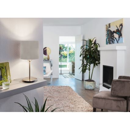Eglo 54745 - Bordslampa ANADIA 1xE14/40W/230V taupe/matt krom