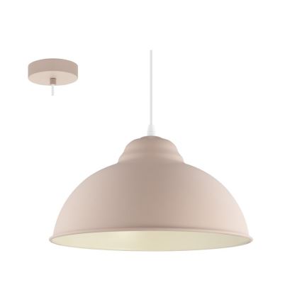 Eglo 54964 - Ljuskrona med textilsladd TRURO-P 1xE27/60W/230V rosa