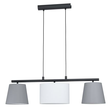 Eglo 55207 - LED-pendellampa med kabel ALMEIDA 3xE14/25W/230V grå