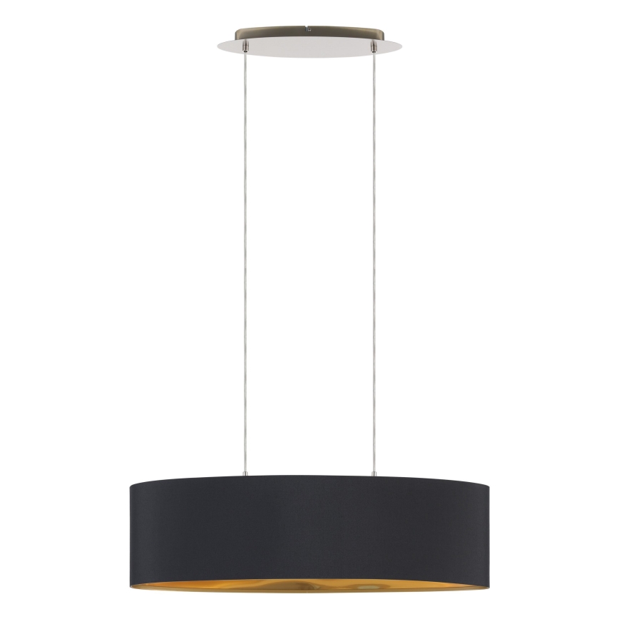 Eglo 55266 - Ljuskrona med textilsladd MASERLO 2xE27/60W/230V svart