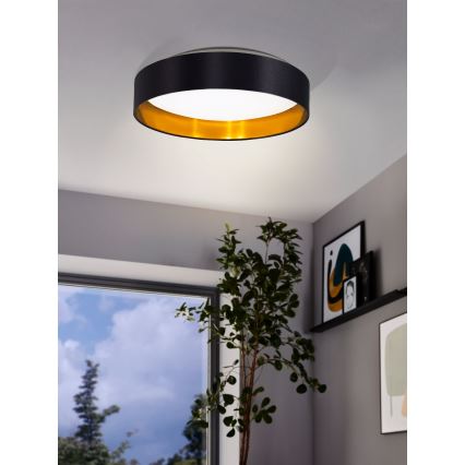 Eglo 55267 - LED-taklampa MASERLO LED/16W/230V 3000K Ø 40,5 cm svart/koppar
