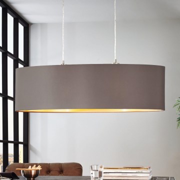 Eglo 55271 - Ljuskrona med textilsladd MASERLO 2xE27/60W/230V brun