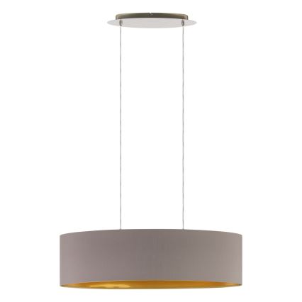 Eglo 55271 - Ljuskrona med textilsladd MASERLO 2xE27/60W/230V brun