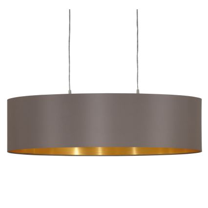 Eglo 55271 - Ljuskrona med textilsladd MASERLO 2xE27/60W/230V brun