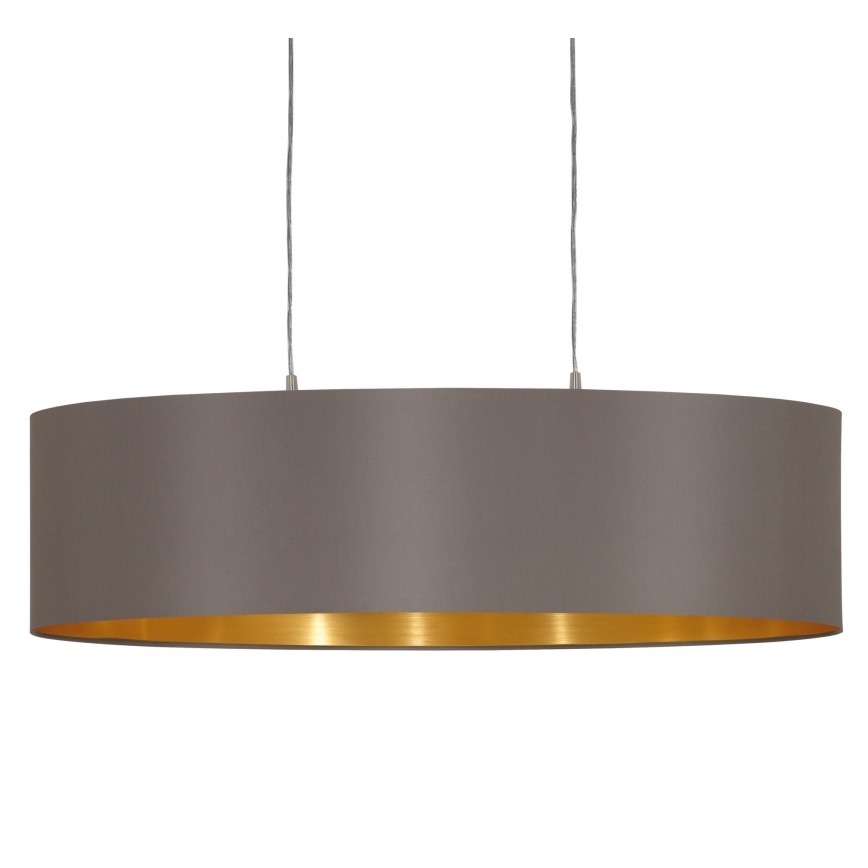 Eglo 55271 - Ljuskrona med textilsladd MASERLO 2xE27/60W/230V brun