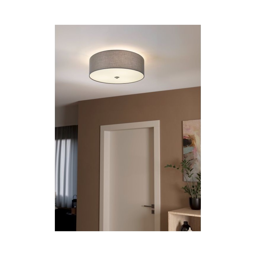 Eglo 55277 - Taklampa PASTERI 3xE27/25W/230V Ø 47,5 cm grå
