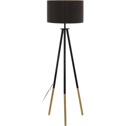 Eglo 55291 - Golvlampa BIDFORD 1xE27/60W/230V svart/brun