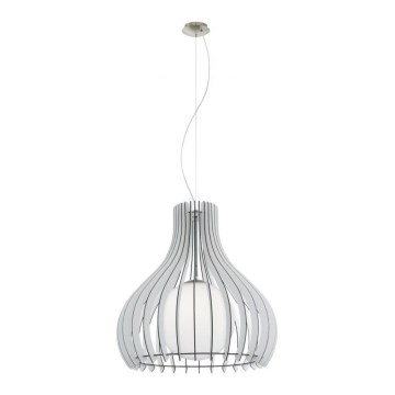 Eglo 61716 - Ljuskrona med textilsladd TINDORI 1xE27/60W/230V diameter 60 cm vit