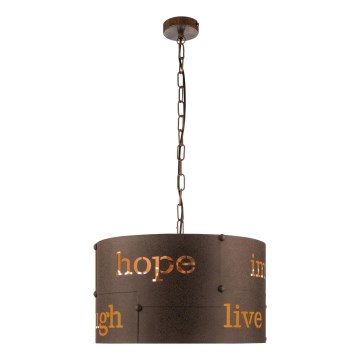 Eglo 62331 - Ljuskrona på kedja COLDINGHAM PRO 3xE27/60W/230V brun