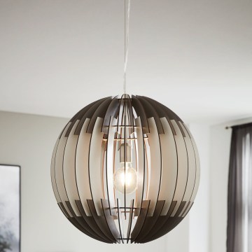 Eglo 63256 - Takpendel med kabel OLMERO PRO 1xE27/60W/230V Ø 40 cm grå/vit