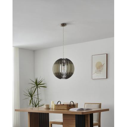 Eglo 63256 - Takpendel med kabel OLMERO PRO 1xE27/60W/230V Ø 40 cm grå/vit