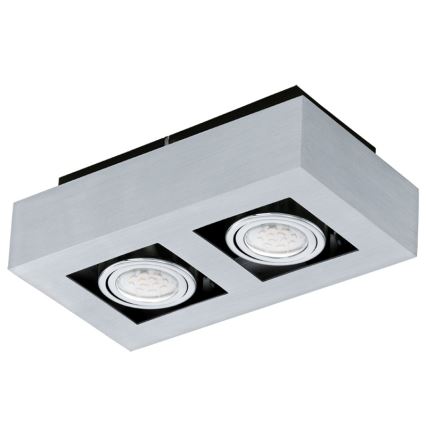 Eglo 64695 - LED spotlight LOKE PRO 2xGU10/5W/230V 3000K matt krom