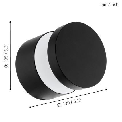Eglo 65038 - LED utomhusvägglampa MELZO PRO LED/11W/230V 3000K IP44 svart