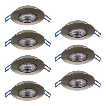 Eglo - 7-pack LED infälld downlight LED/4,9W/230V 2700/4000/6500K Ø 9 cm mattkrom