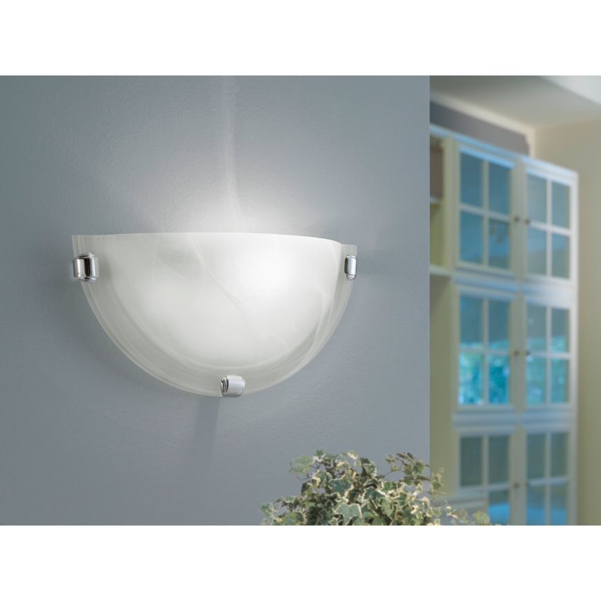 Eglo - Vägglampa 1xE27/60W/230V alabasterglas